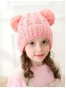 Double Pom Pom Knitted Hat  (Plush Inside)